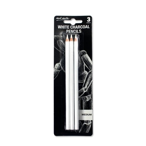 White Charcoal Pencil - 3 Pieces