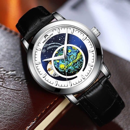 Men's Mechanical Waterproof Business Watch - Black