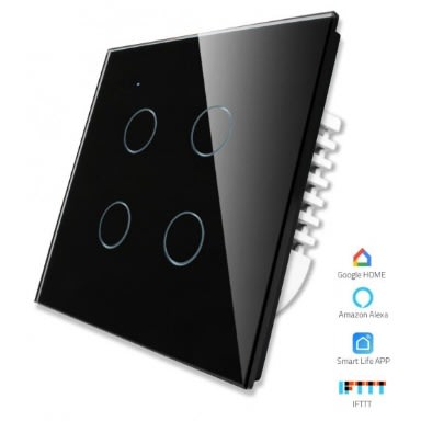 Tuya Wifi + RF Wall Light Control -4 Gang