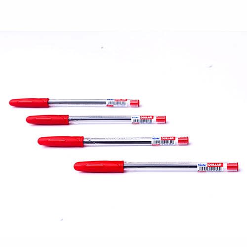 Vista Dollar Ball Point Pen 0.7mm Jar - 50Pcs - Red