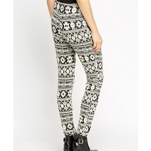 Revd'elle Aztec Mono Trousers - Black / Cream