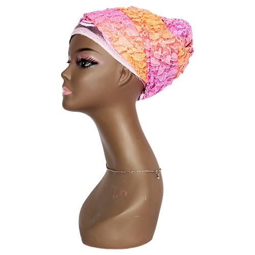 Embellished Lace Wrap Turban - Multicolour