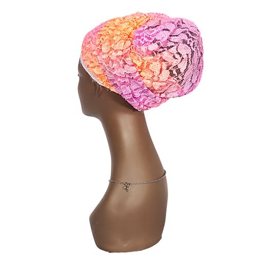 Embellished Lace Wrap Turban - Multicolour