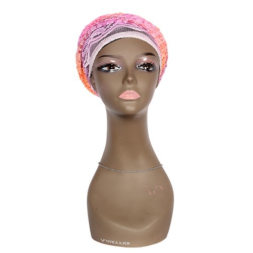 Embellished Lace Wrap Turban - Multicolour