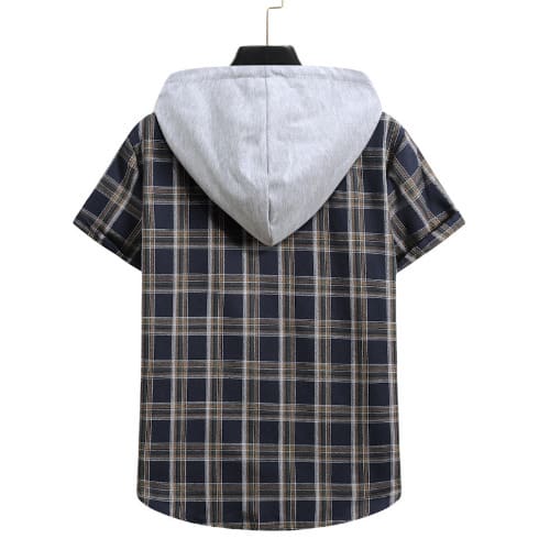 Short Sleeve Button Down Hood Shirt