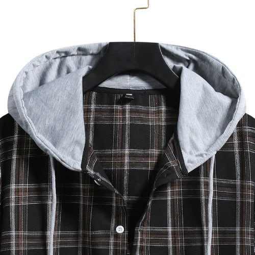 Short Sleeve Button Down Hood Shirt