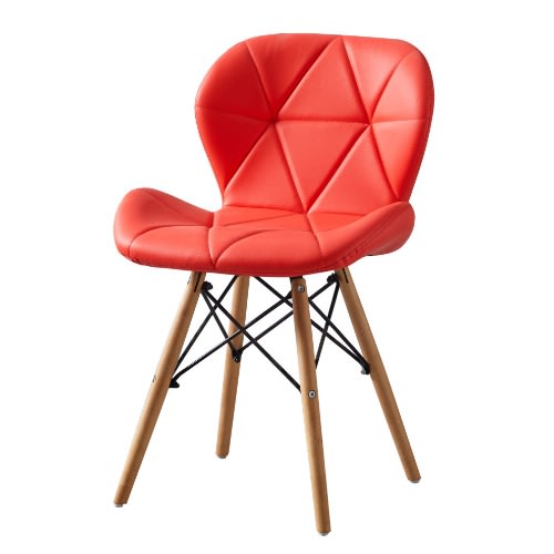 Padded Dinning Chair With Bench Wood Legs -set Of 2