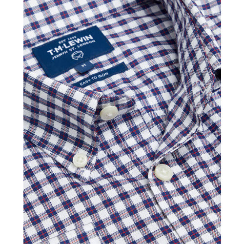 Royal Oxford Slim Fit Check Shirt -  Navy Blue