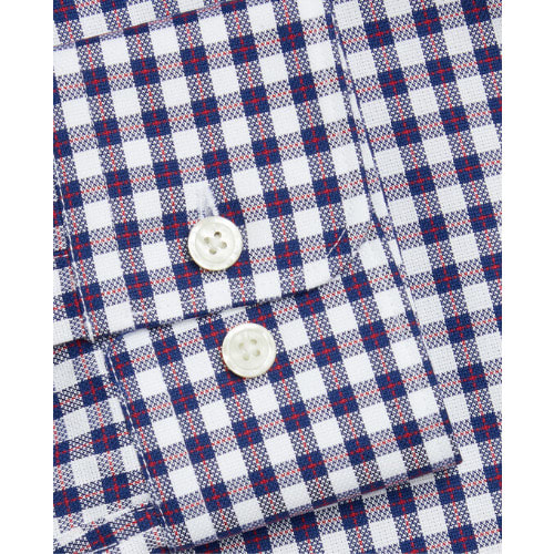 Royal Oxford Slim Fit Check Shirt -  Navy Blue