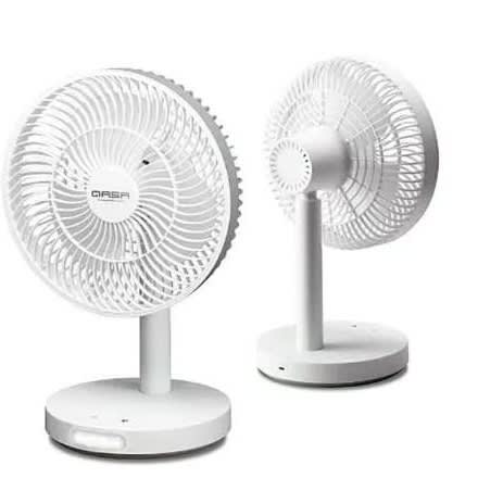 7" Ergonomic Design Rechargeable Fan - Qrf-2827 - 12W - White