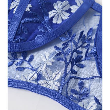 Sexy Floral Lingerie - Blue