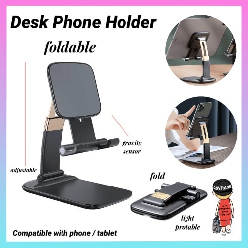 Foldable Gravity Desktop Holder For Smartphone Tablet