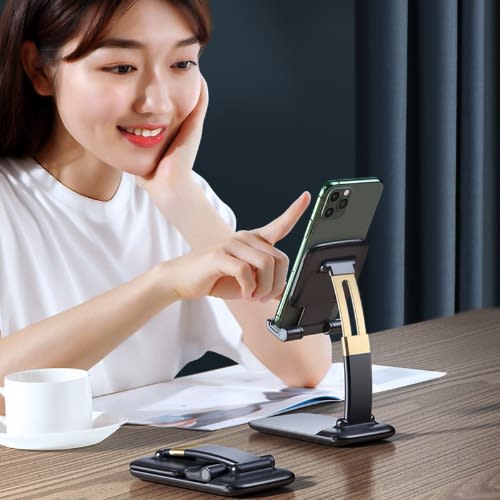 Foldable Gravity Desktop Holder For Smartphone Tablet