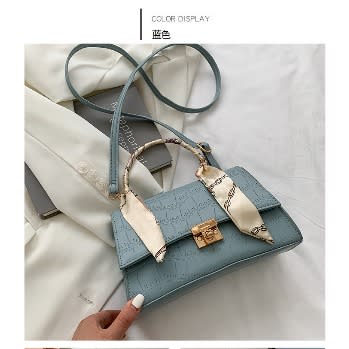 Leather Ladies Crossbody Hand Bag- Blue