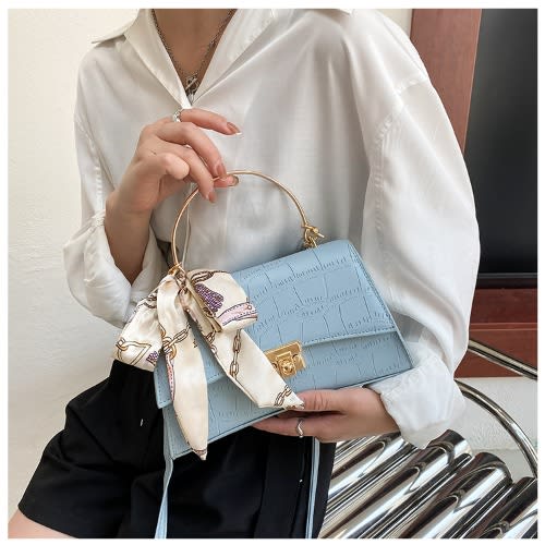 Leather Ladies Crossbody Hand Bag- Blue