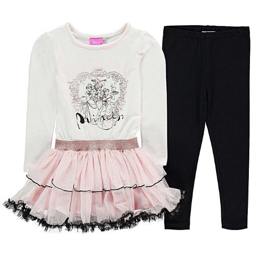 Princess Character Frill 2pc Girl's Dress And Legging