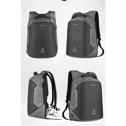 Unisex Anti Theft Backpack - Grey