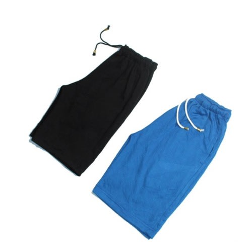 Men's Plain  2-in-1 Short - Royal Blue And Black