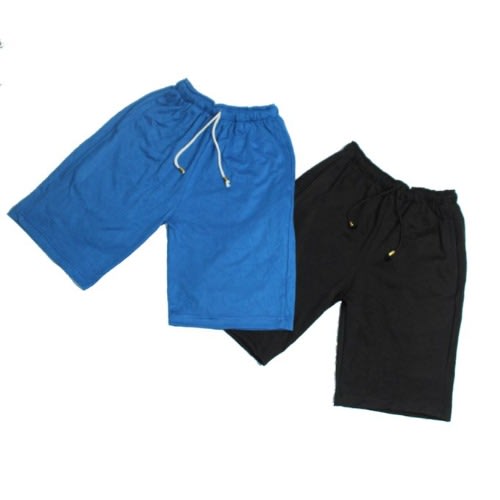 Men's Plain  2-in-1 Short - Royal Blue And Black