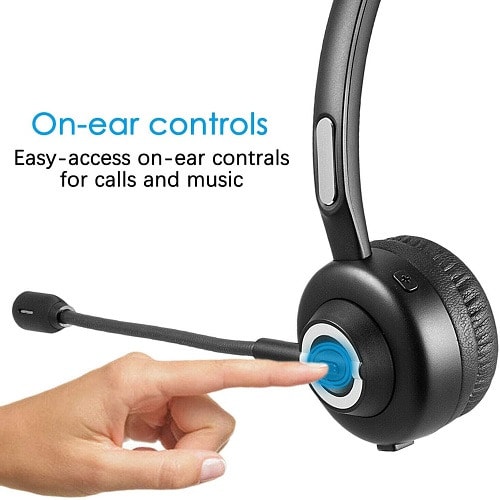 Wireless BT 4.1 Call Centre Office Headset With Noise Cancelling Mic For PC, Skype