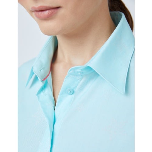 Women's Aqua Dobby Stars Fitted Shirt