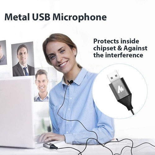 Plug & Play Omnidirectional USB Lavalier Microphone