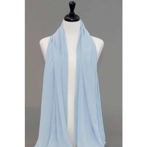 Plain Chiffon Hijab - Blue