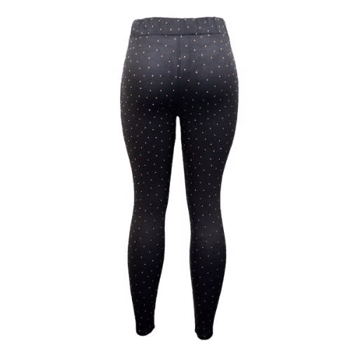 Gold Sequin High Waisted Leggins - Black
