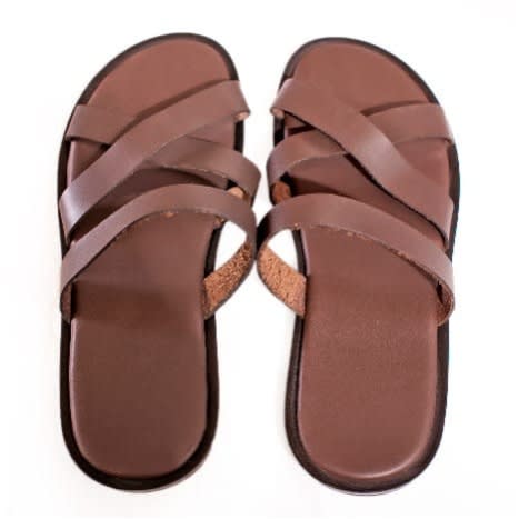 Men's Beautiful Brown Palm Slippers