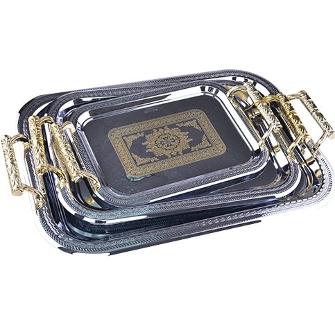 Stainless Serving Tray - 3 Pcs
