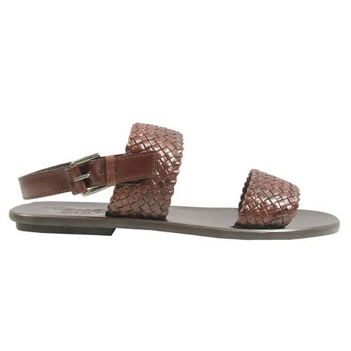 Weave Detail Leather Sandals