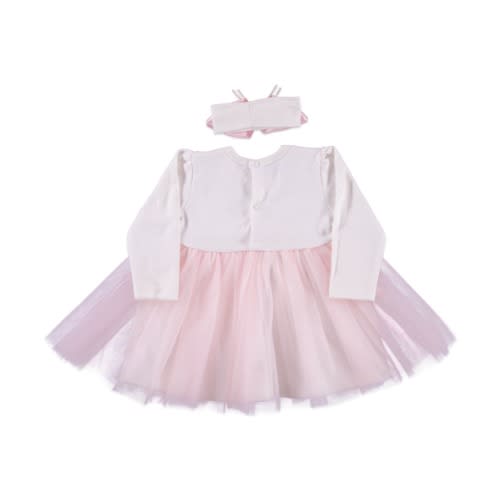 Baby Girl Oval Flower Dress  - Light Powdered Pink