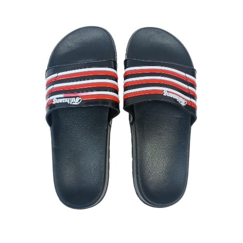 Men White Red & Green  Flat Flip Flop Slipper