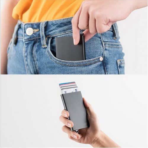 Stainless Steel Pop Up Automatic Atm Credit Card Holder