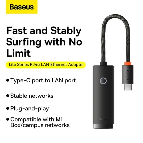 Lite Series Ethernet Adapter Type-c To Rj45 Lan Port - 100mbps - Wkqx000201