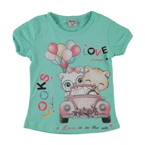 Girl T-shirt Love Always Look Green