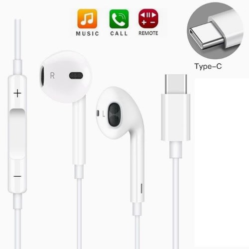Wired Earphone In-ear Noise Cancelling Microphone Headphones Type C