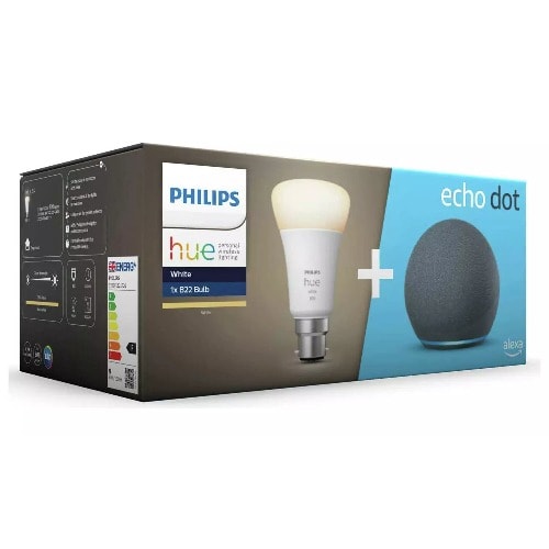 Amazon Echo Dot (4th Gen) With Philips Hue B22 Smart Bulb