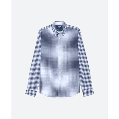 Royal Oxford Slim Fit Check Navy Blue Shirt