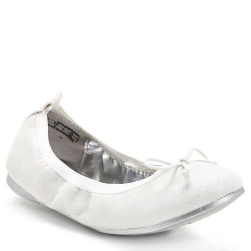 Girls Shimmering High Quality Ballet Dance Shoe- White