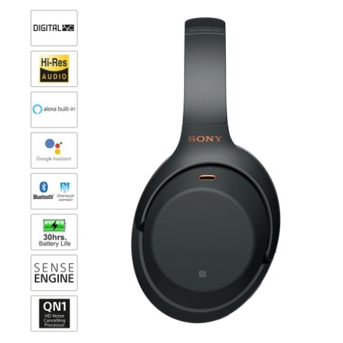Wh-1000xm3 Noise Cancelling Wireless headphones With Mic - 30 Hours Batterylife - Quick Charge