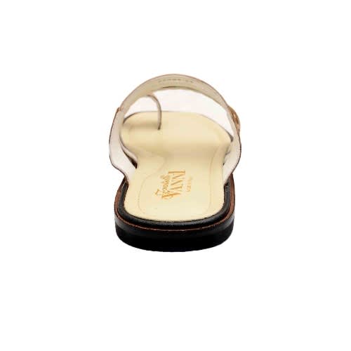 Toehold Cream And Brown Slippers