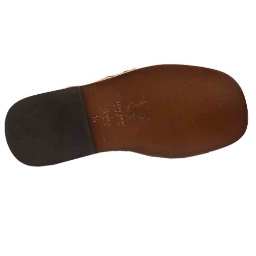 Toehold Cream And Brown Slippers