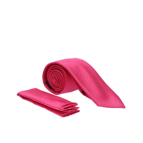 Plain Tie & Pocket Square - Pink