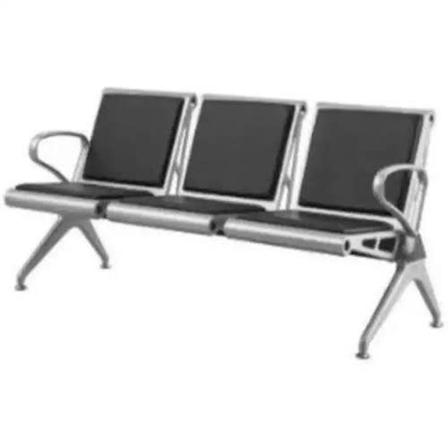 3 Sitter Padded Airport Waiting Chair - Black