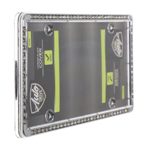 Auto Drive License Plate Frame - Bling Clear Design - 13.25 X 6"