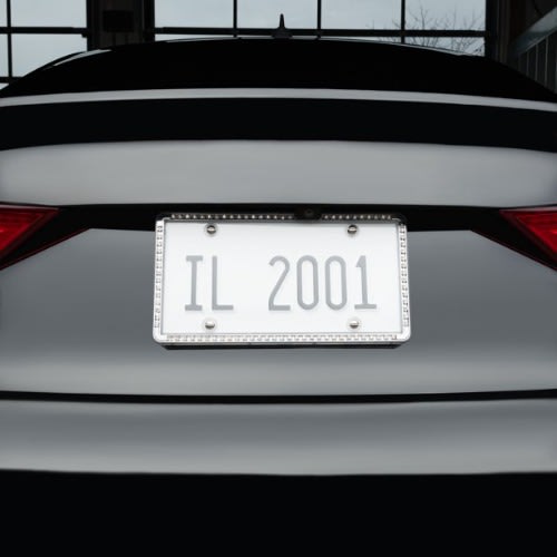 Auto Drive License Plate Frame - Bling Clear Design - 13.25 X 6"