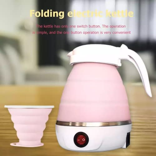 Collapsible Electric Kettle - 0.6Litres - Pink & White