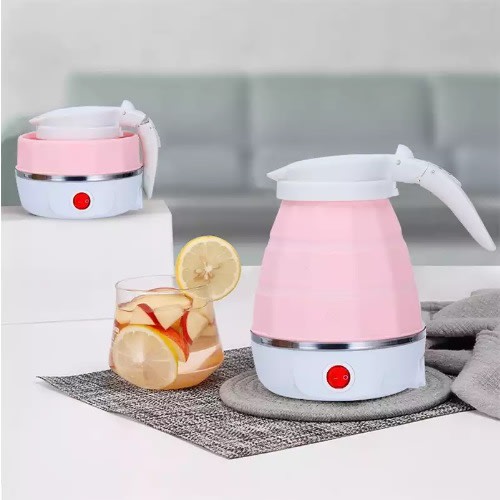 Collapsible Electric Kettle - 0.6Litres - Pink & White