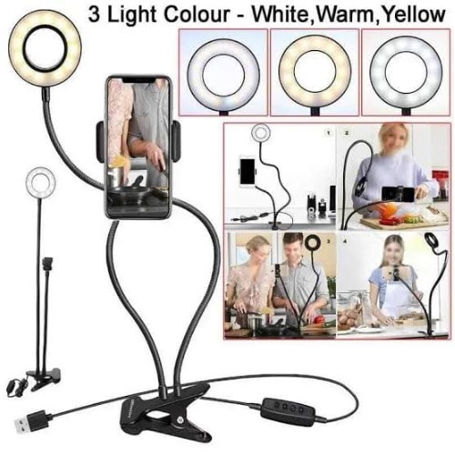 Adjustable Selfie Ring Light Phone Holder Stand
